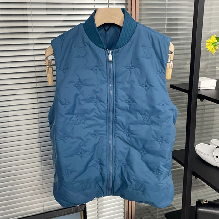ルイヴィトン メンズ ブルー ダウン ベスト -   Best - fa39x