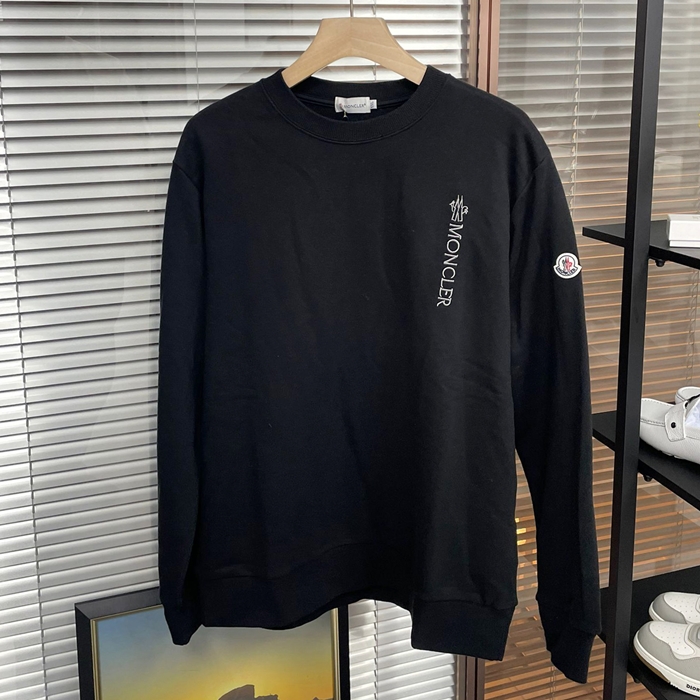 モンクレール メンズ ブラック クルーネック 長袖Tシャツ -  - moc02516x