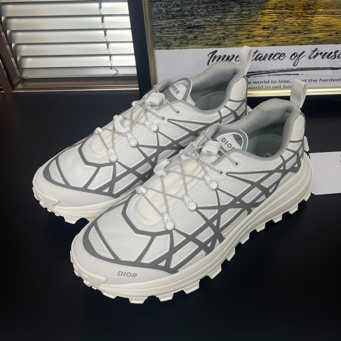 ディオール メンズ B31 ランナー ホワイト/グレー スニーカー  -  White  - di711x