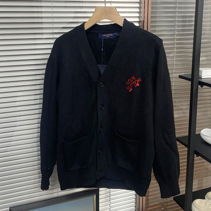 ルイヴィトン メンズ ブラック Vネック カーディガン -   - lv1135x