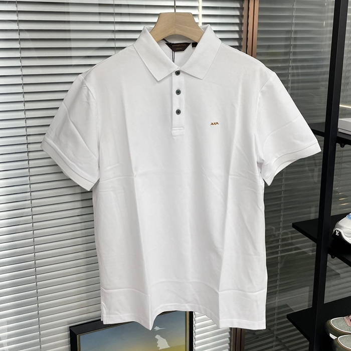 エルメネジルドゼニア メンズ ホワイト ポロ 半袖Tシャツ -  White Short sleeved  - ze90x