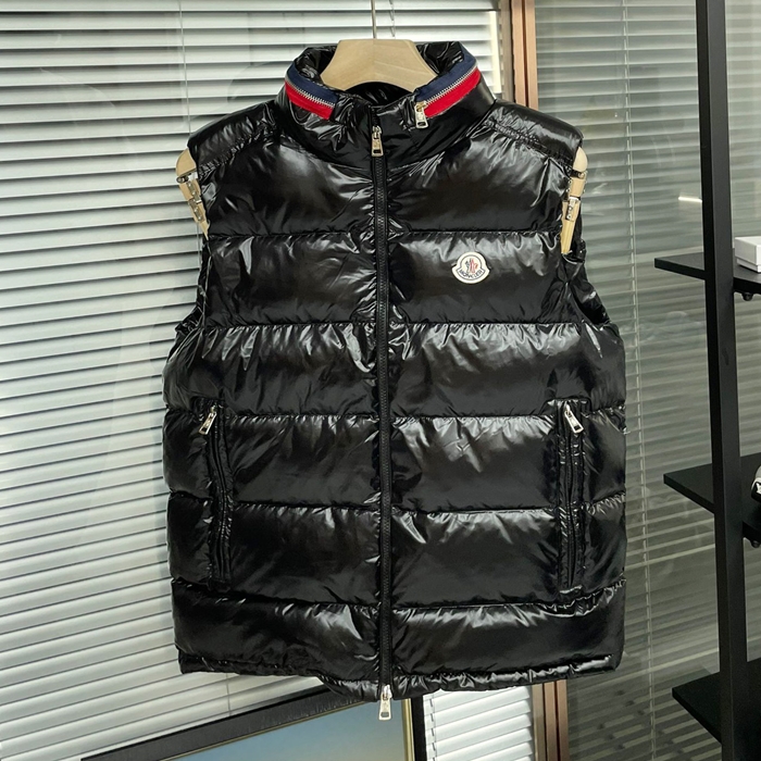 モンクレール メンズ ブラック ダックダウン ベスト - Best - mo175x