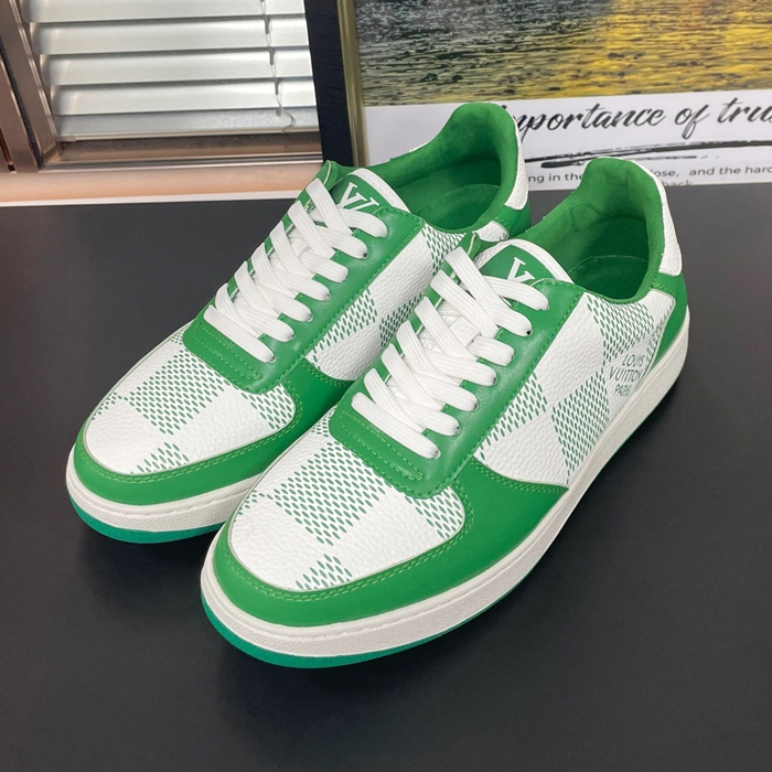ルイヴィトン メンズ リヴォリチェック グリーン ロー タップ スニーカー  -  Green  - lv1930x