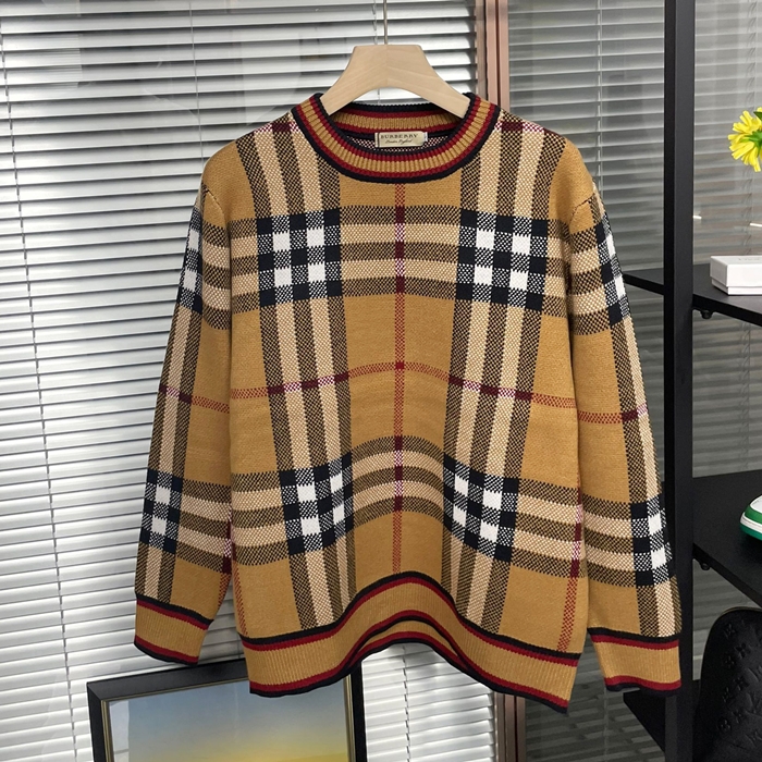 バーバリー メンズ ブラウン クルーネック セーター - Brown  - bu336x