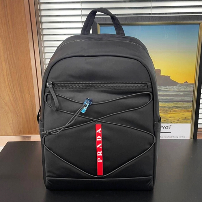 プラダ メンズ テクニカル ファブリック バックパック  -  - pr745x