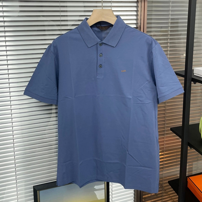エルメネジルドゼニア メンズ ブルー ポロ 半袖Tシャツ -   Short sleeved  - ze91x
