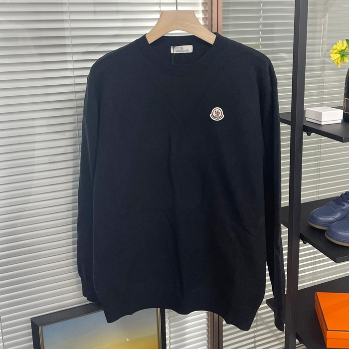 モンクレール メンズ ブラック クルーネック ニット - Knits - mo222x