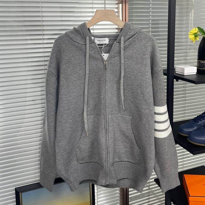 トムブラウン メンズ カジュアル グレー フーディーTシャツ - ThomBrowne Gray  - to132x