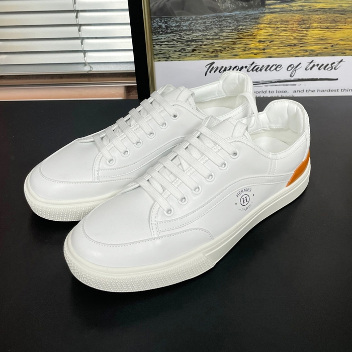 에르메스 メンズ 로우탑 ホワイト 스니커즈 겟  -  White  - he346x