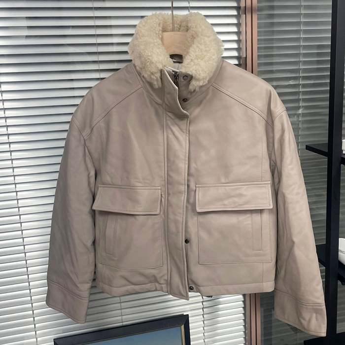 ブルネロクチネリ レディース ベージュ レザージャケット -  Cucinelli  - bru04x