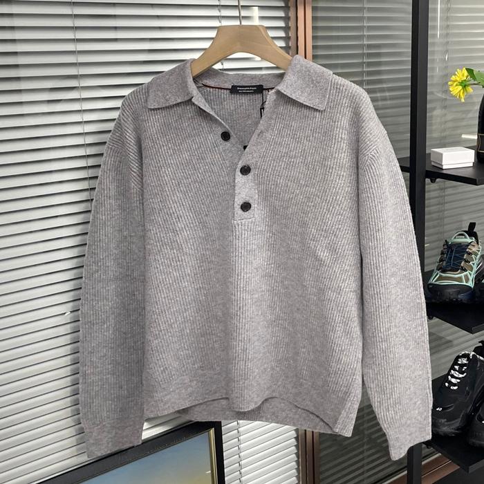 ルルレモン メンズ グレー ニット -  Gray Knits - lp39x