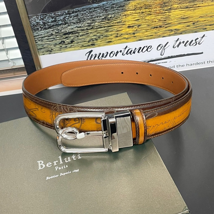 Belt,3.5cm,BLTBT0002 - ベルルッティメンズレザーベルト,3.5cm,ブラウン