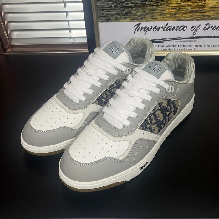 ディオール メンズ B27 グレー & ホワイト ロー タップ スニーカー  -  Gray  - di752x