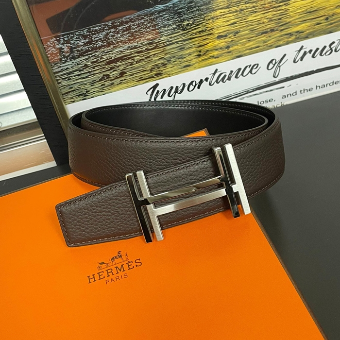   - エルメスメンズレザーベルト，HERBT0112,ブラック