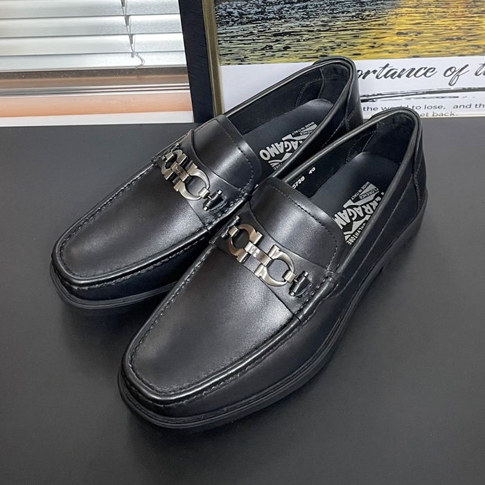  - フェラガモメンズ レザーローファーFGMS0494,ブラック