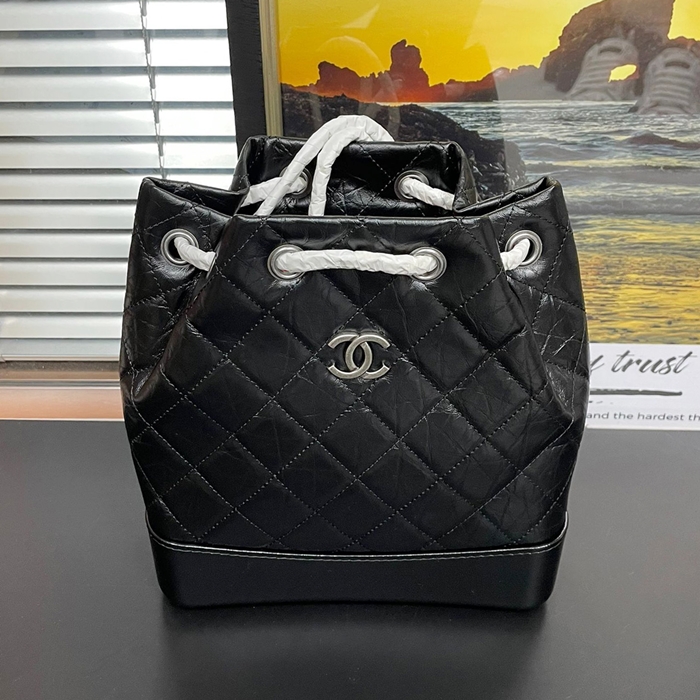  Bucket,24cm - シャネル2021 レディースレザーバケット ショルダーバッグ,24cm,,ブラック