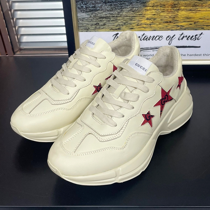  ,GUCS1562 - グッチユニセックスレザースニーカーホワイト