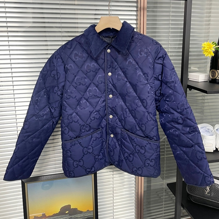 グッチ メンズ ネイビー ダウン ジャケット -- cl66x