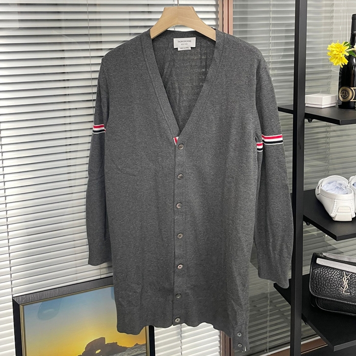 Strap   Gray - トムブラウンユニセックス ストラップ Vネック カーディガン Thom01363x Size グレー