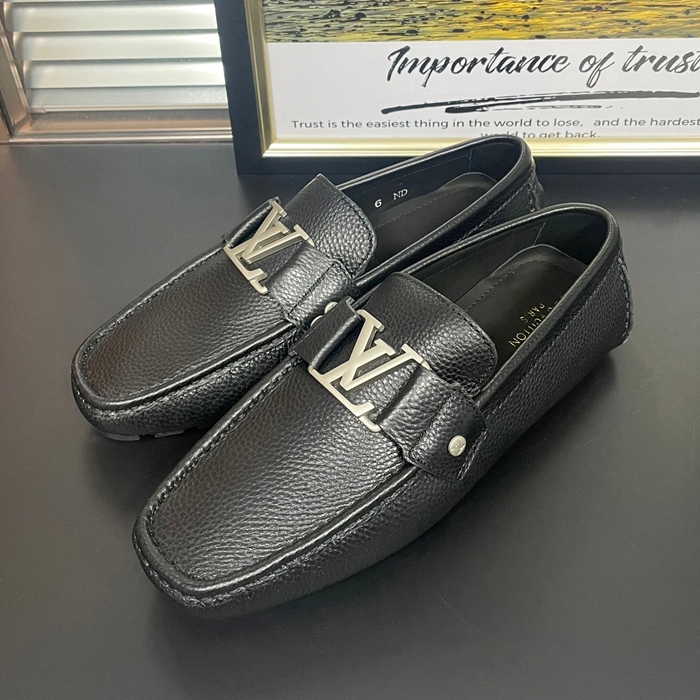 - ルイヴィトンメンズ レザーローファー LOUS1069,ブラック