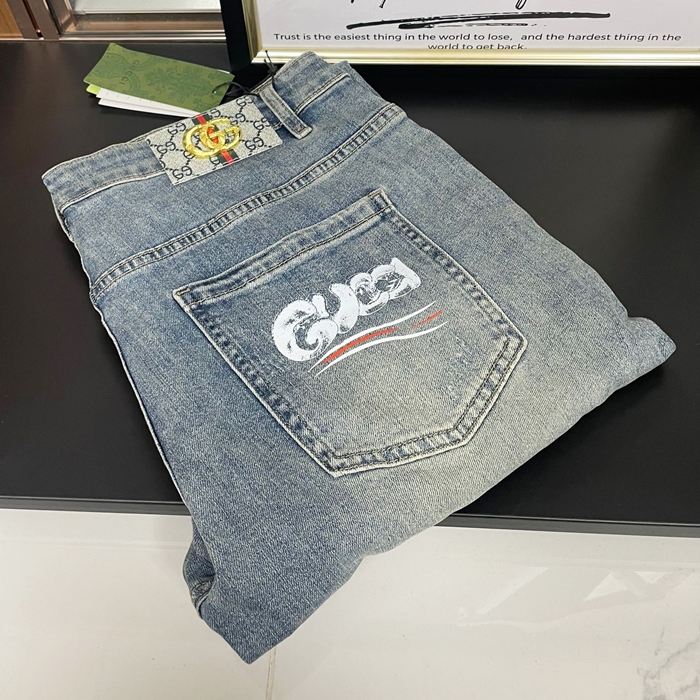 グッチ メンズ ブルー ジーンズ - - gu98x