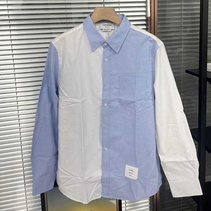 Strap  - トムブラウンメンズ ストラップ コットン シャツ Thom01042x.ブルー