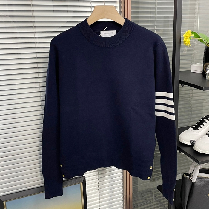 2020 Strap   - トムブラウンメンズ ストラップ クルーネック セーター Thom0905.Size(m - 2xl).ネイビー