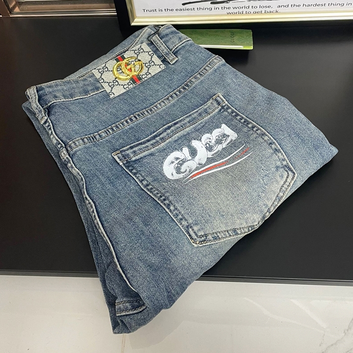 グッチ メンズ ブルー ジーンズ - - gu98x