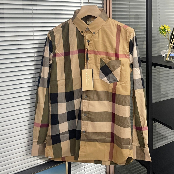 バーバリー メンズ ベージュ シャツ - Shirts - bu342x