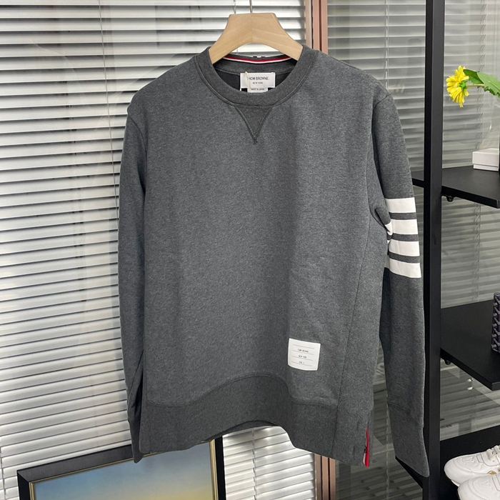 2020 Strap  - トムブラウンメンズ ストラップ クルーネック コットン 長袖Tシャツ Thom0974x.Size(s - 3xl).ダークグレー