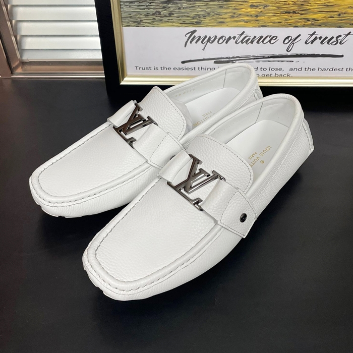 - ルイヴィトンメンズ レザーローファー LOUS1295,ホワイト