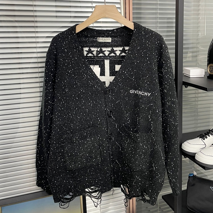 ジバンシィ メンズ ベーシック ブラック カーディガン - Givenchy  - gi307x