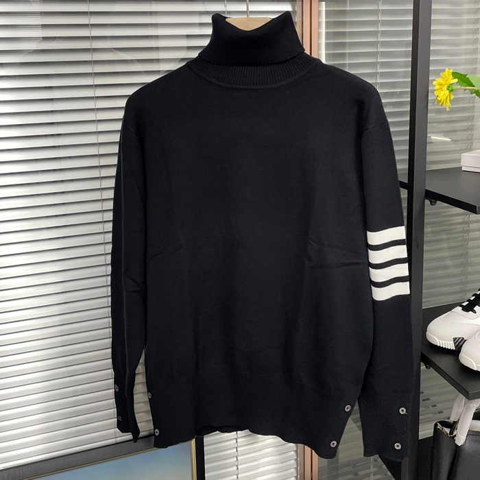 トムブラウン メンズ ブラック タートルニット - Knits - th137x