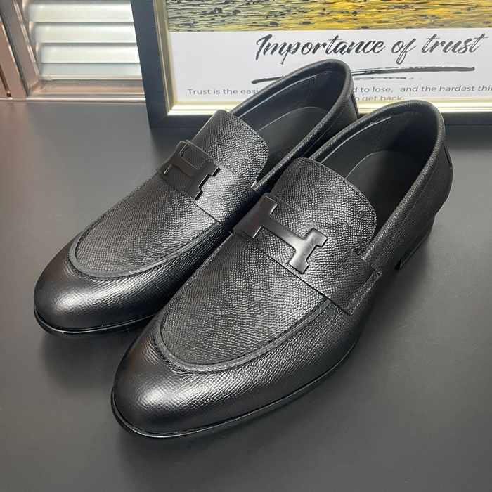   - エルメスメンズレザーオックスフォードHERS0380,ブラック