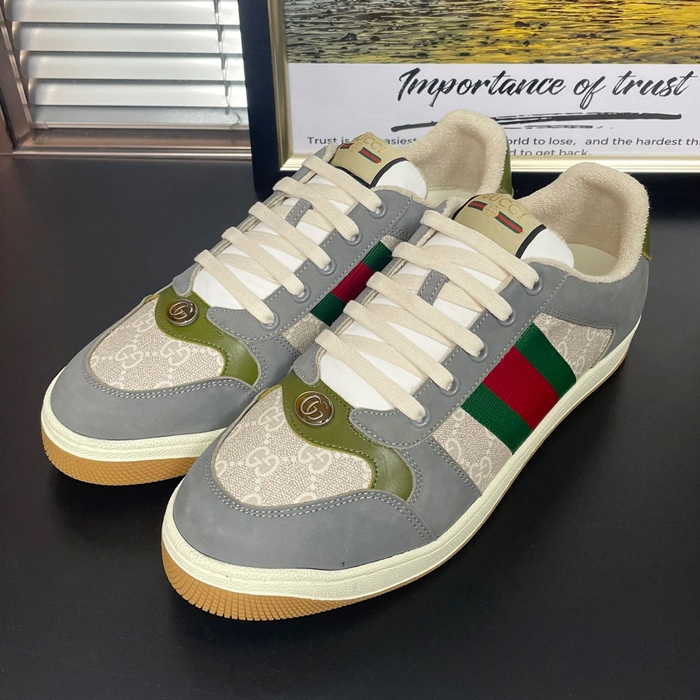 グッチ ユニセックス GG スクリーナー グレー スニーカー -Gray  - gus97x