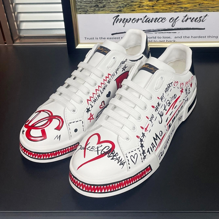 ディーアンドジー メンズ ホワイト スニーカー - Dolc& Gabbana White  - dol419x