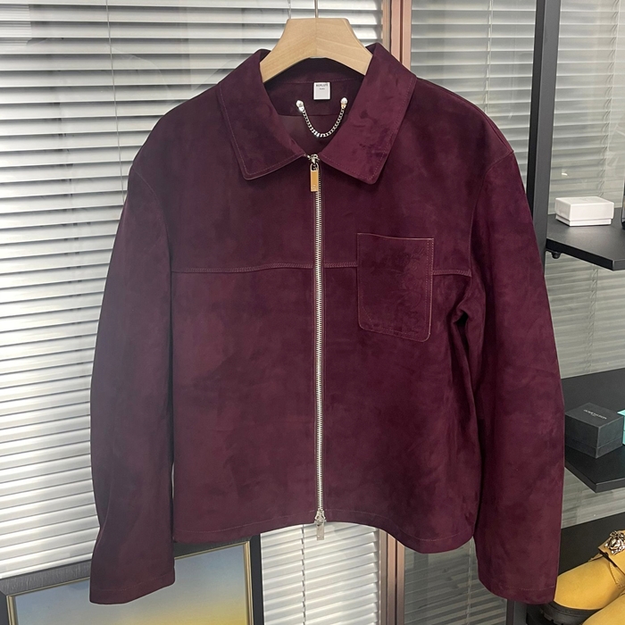 ベルルッティ メンズ カジュアル バーガンディ ジャケット - Burgundy - ber0127x