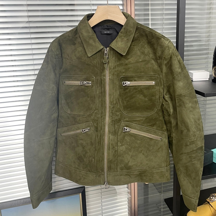 Tom Ford  Khaki - トムフォードメンズ LOGO カジュアル ジャケット Tomf0026x Size(m - 3xl) カーキ