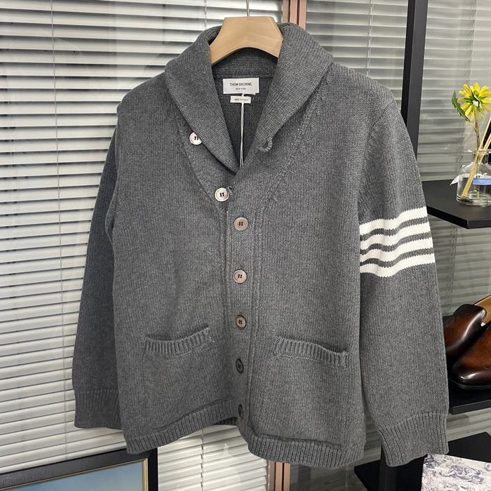 トムブラウン メンズ グレー ニット - ThomBrowne Gray Knits - th28x