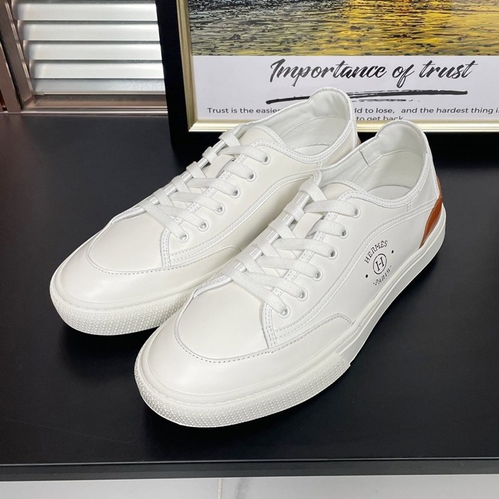 에르메스 メンズ 로우탑 ホワイト 스니커즈 겟  -  White  - he346x