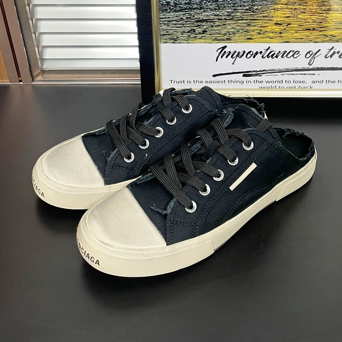 バレンシアガ ユニセックス PARIS ブラック ミュール スニーカー  -  - ba722x