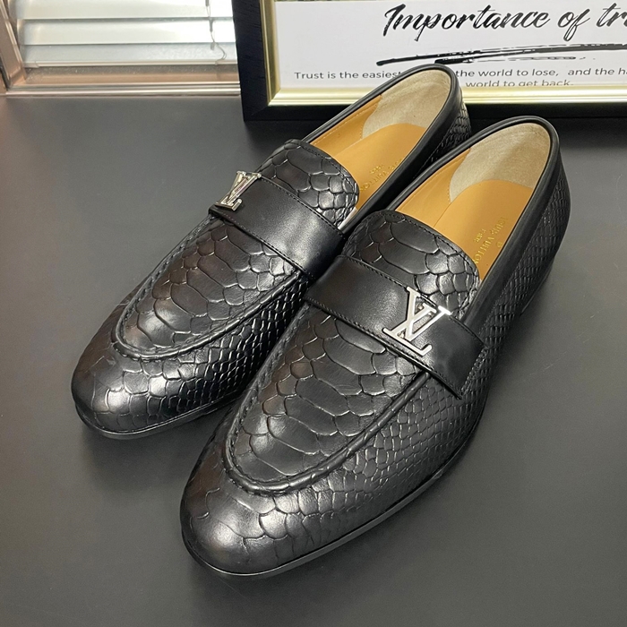   Loafer,LOUS2214 - ルイヴィトンメンズ レザーローファーブラック