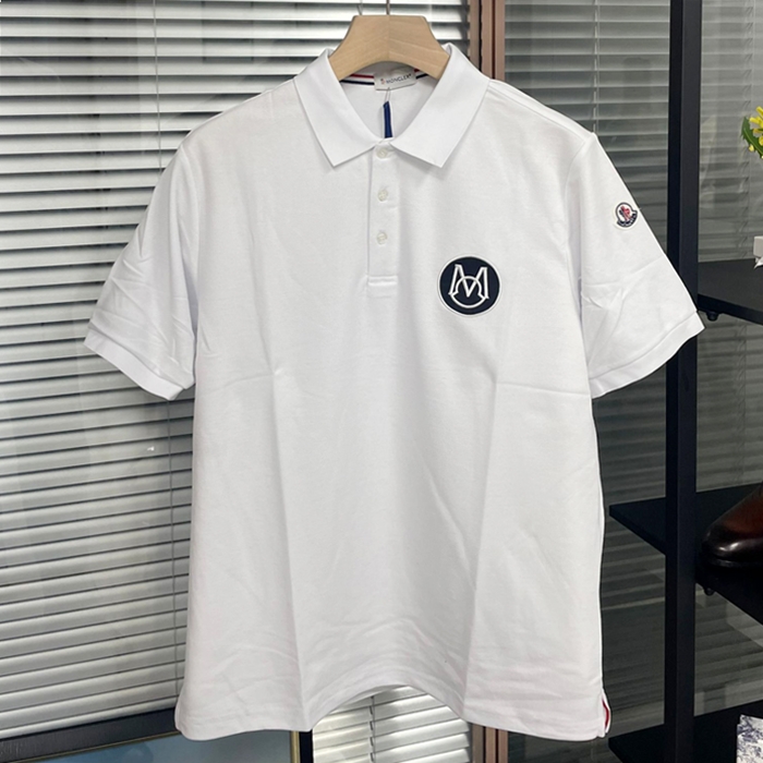 Moncler Short モンクレールメンズ LOGO クルーネック 半袖Tシャツ Moc02176x.Size(s - xl).ホワイト