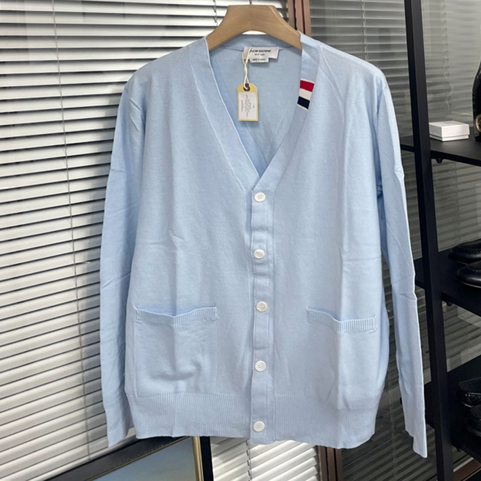 Strapトムブラウンユニセックス ストラップ Vネック カーディガン Thom01410x Size ブルー