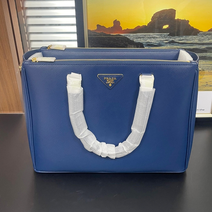 プラダ パラダイム トート ショルダーバッグ ,1BA102-1,31cm,ブルー