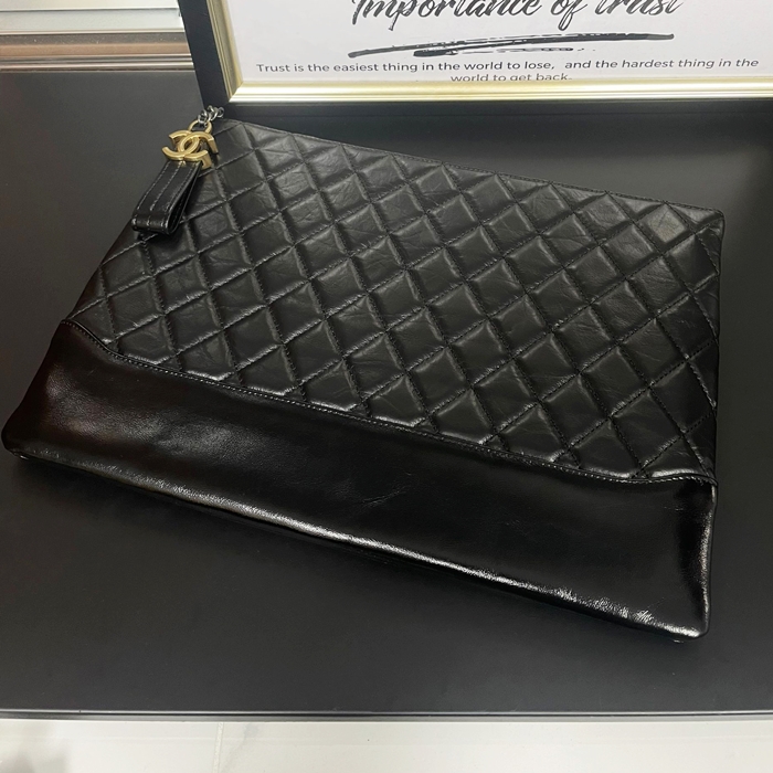 Chanel28CM - シャネル2023 ガブリエルレザークラッチバッグ,CHAB1490,28,35CM,ブラック