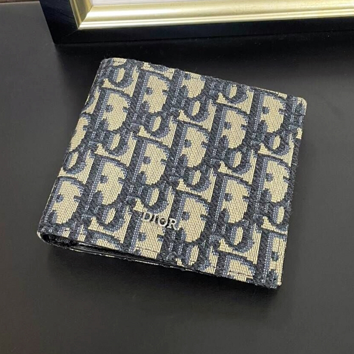 ディオール メンズ オブリーク コンパクト二つ折り財布  -  Oblique s - di655x