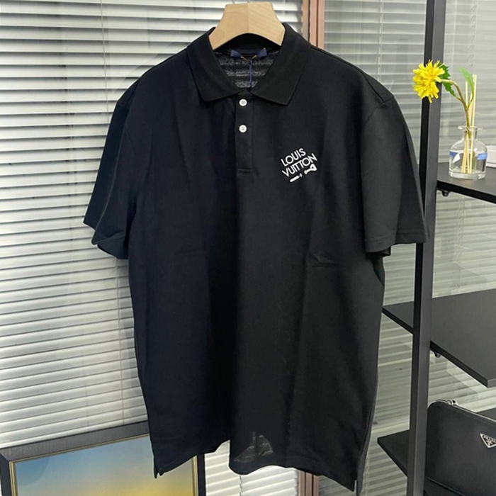 ルイヴィトン メンズ ブラック ポロ 半袖Tシャツ -  Short lv1460x