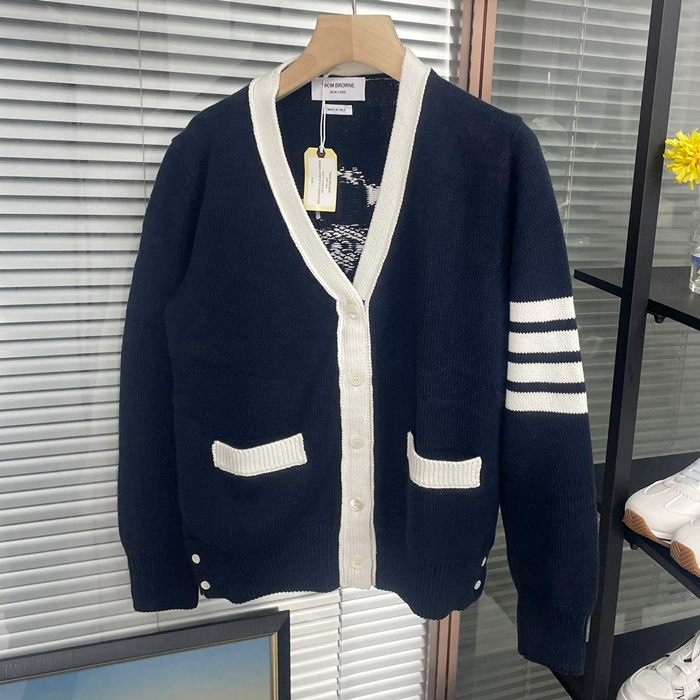 2023  Strap   Gray - トムブラウン レディース ストラップ Vネック カーディガン Thom01537x Size ピンク,ネイビー