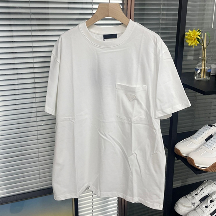 プラダ メンズ クルーネック ホワイト 半袖Tシャツ - White  - prc247x